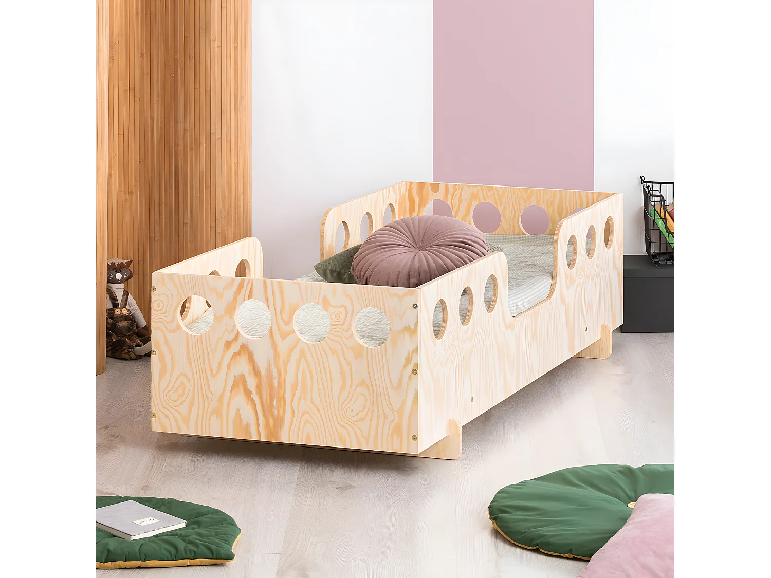 Lit 90x200 sommier inclus Anaïs Bois