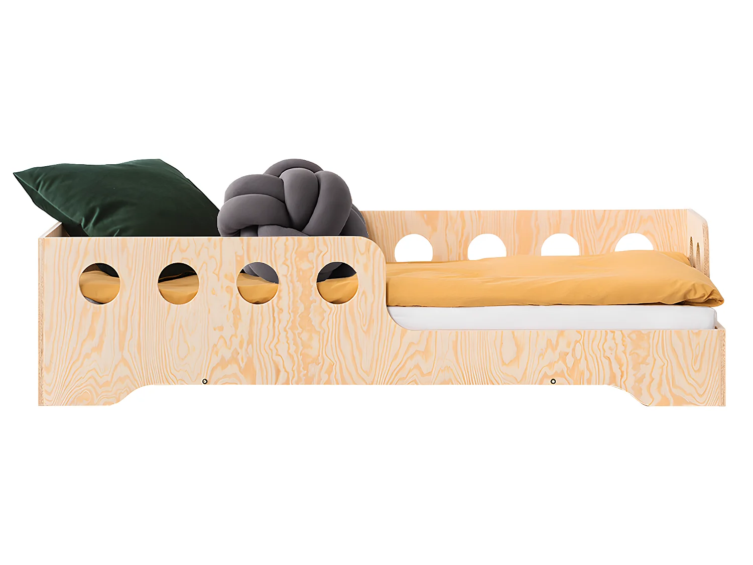 Lit 90x190 entrée droite sommier inclus Sacha Bois