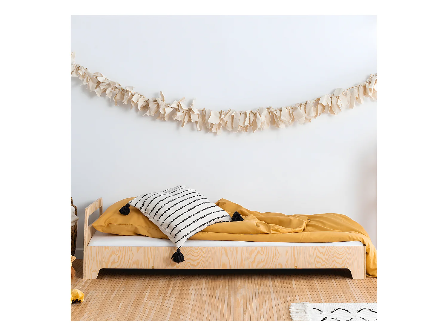 Lit 90x190 sommier inclus Garance Bois