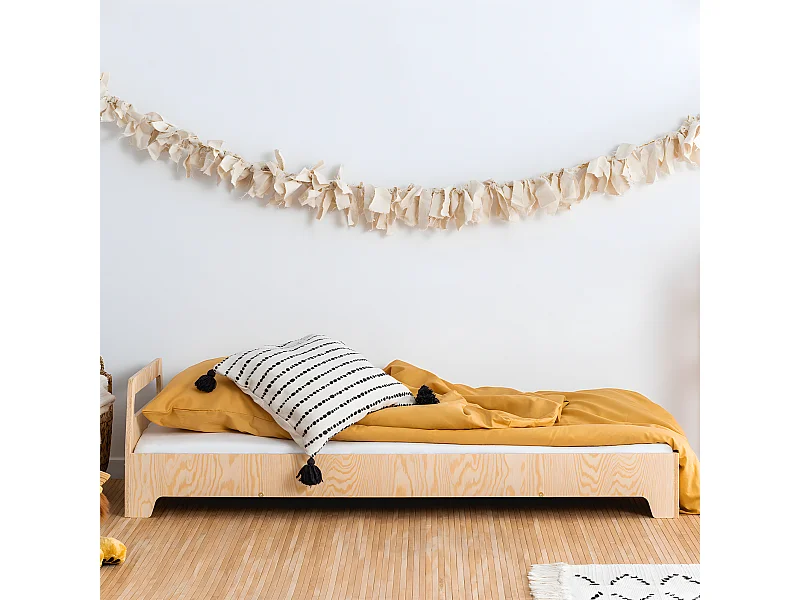 Lit 90x190 sommier inclus Garance Bois