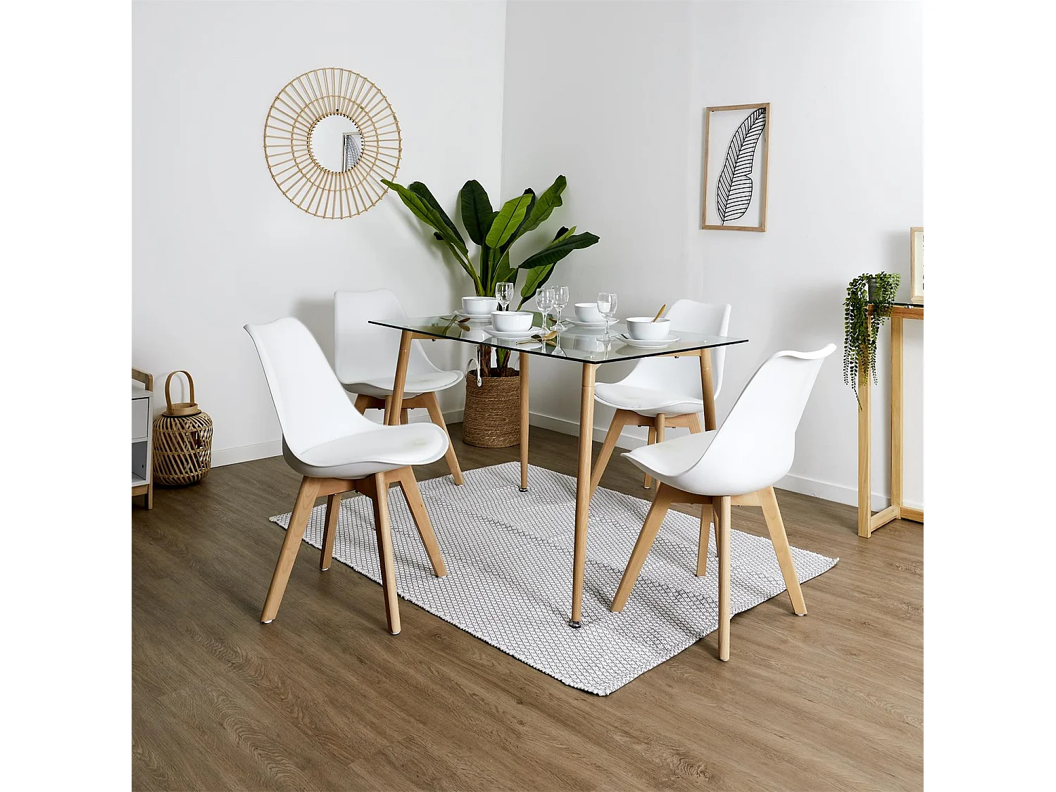 Lot de 4 Chaises Scandinave "Coquil" 81cm Blanc