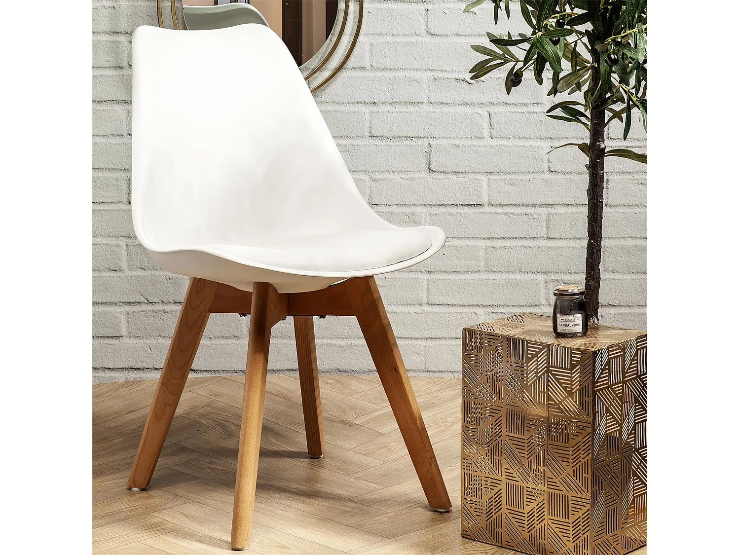 Lot de 4 Chaises Scandinave "Coquil" 81cm Blanc