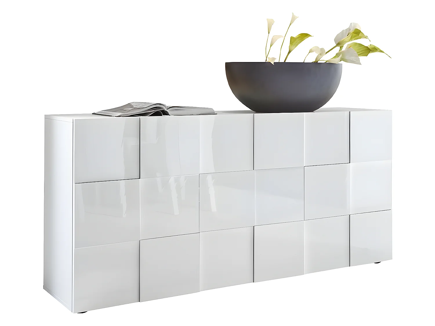 Sideboard Dama 3 Türen im Schachbrettmuster-Stil - L181 cm