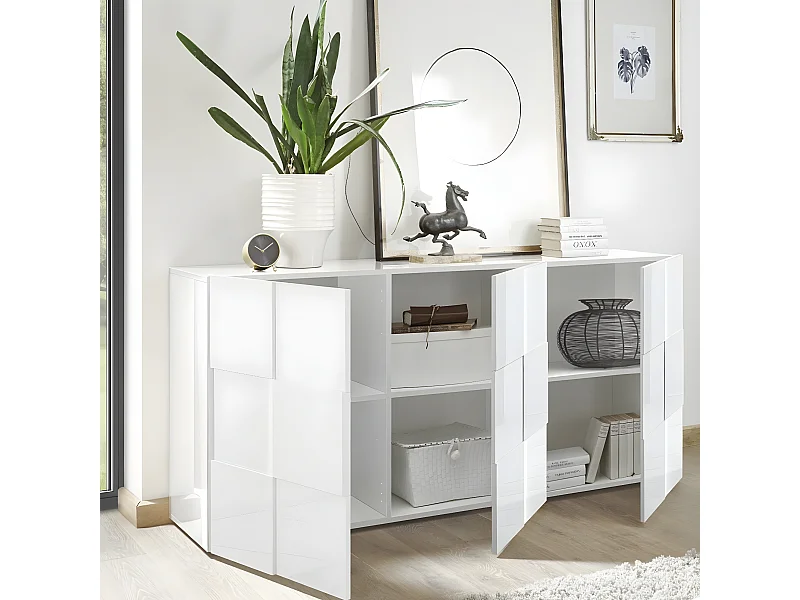 Buffet Dama 3 deuren in dambordstijl - L181 cm