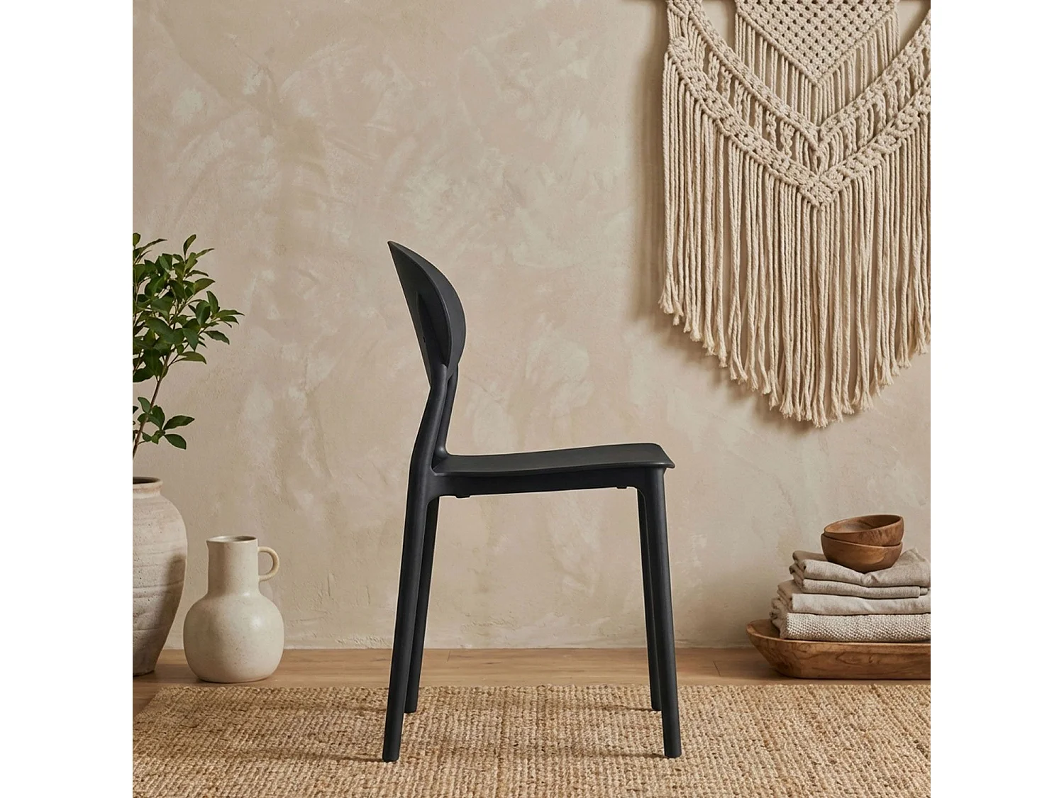 Lot de 4 Chaises Design "Tojal" 81cm Noir