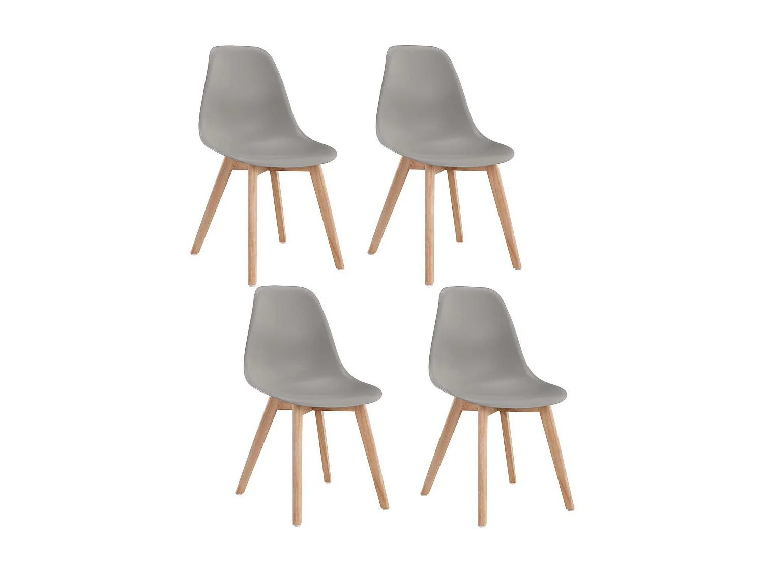 Lot de 4 Chaises Scandinaves "Pesuo" 82cm Gris