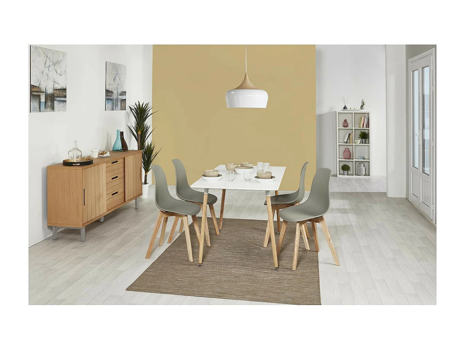 Lot de 4 Chaises Scandinaves "Pesuo" 82cm Gris