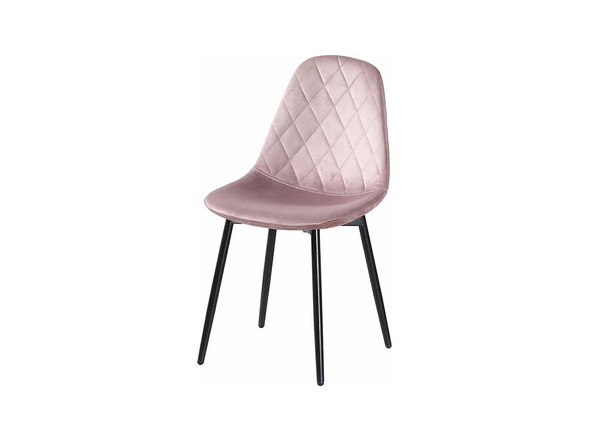 Lot de 6 Chaises Velours "Getafe" 86cm Rose