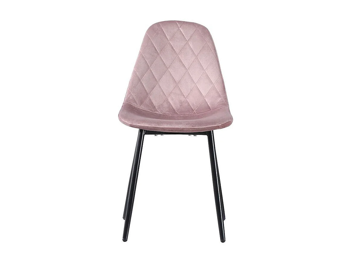 Lytha roze gewatteerde fluwelen stoel - Set van 6