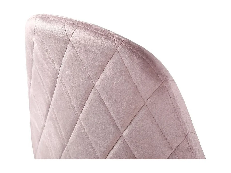 Lytha roze gewatteerde fluwelen stoel - Set van 6