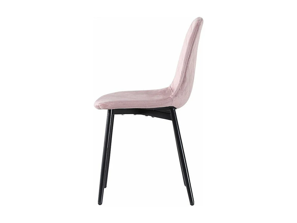 Lytha roze gewatteerde fluwelen stoel - Set van 6