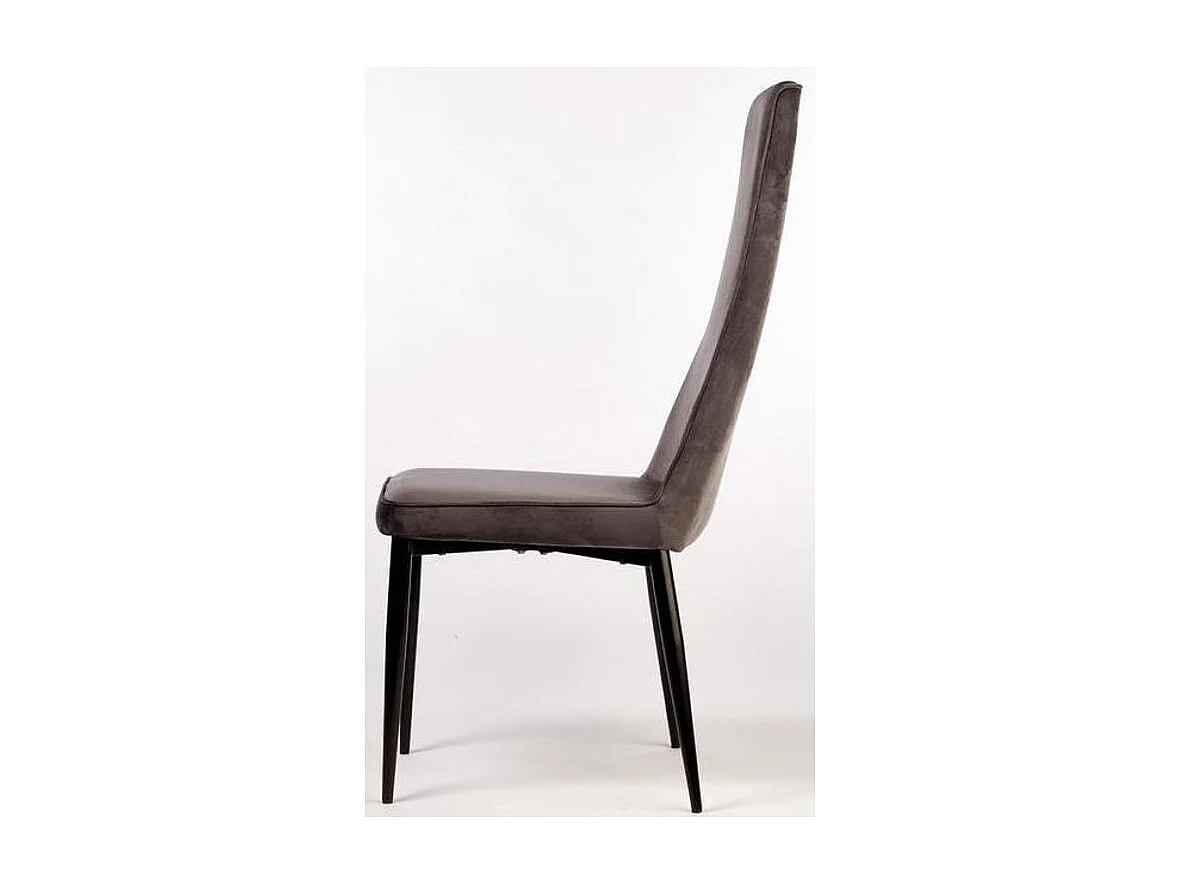 Lot de 4 Chaises en Velours "Morris" 107cm Gris