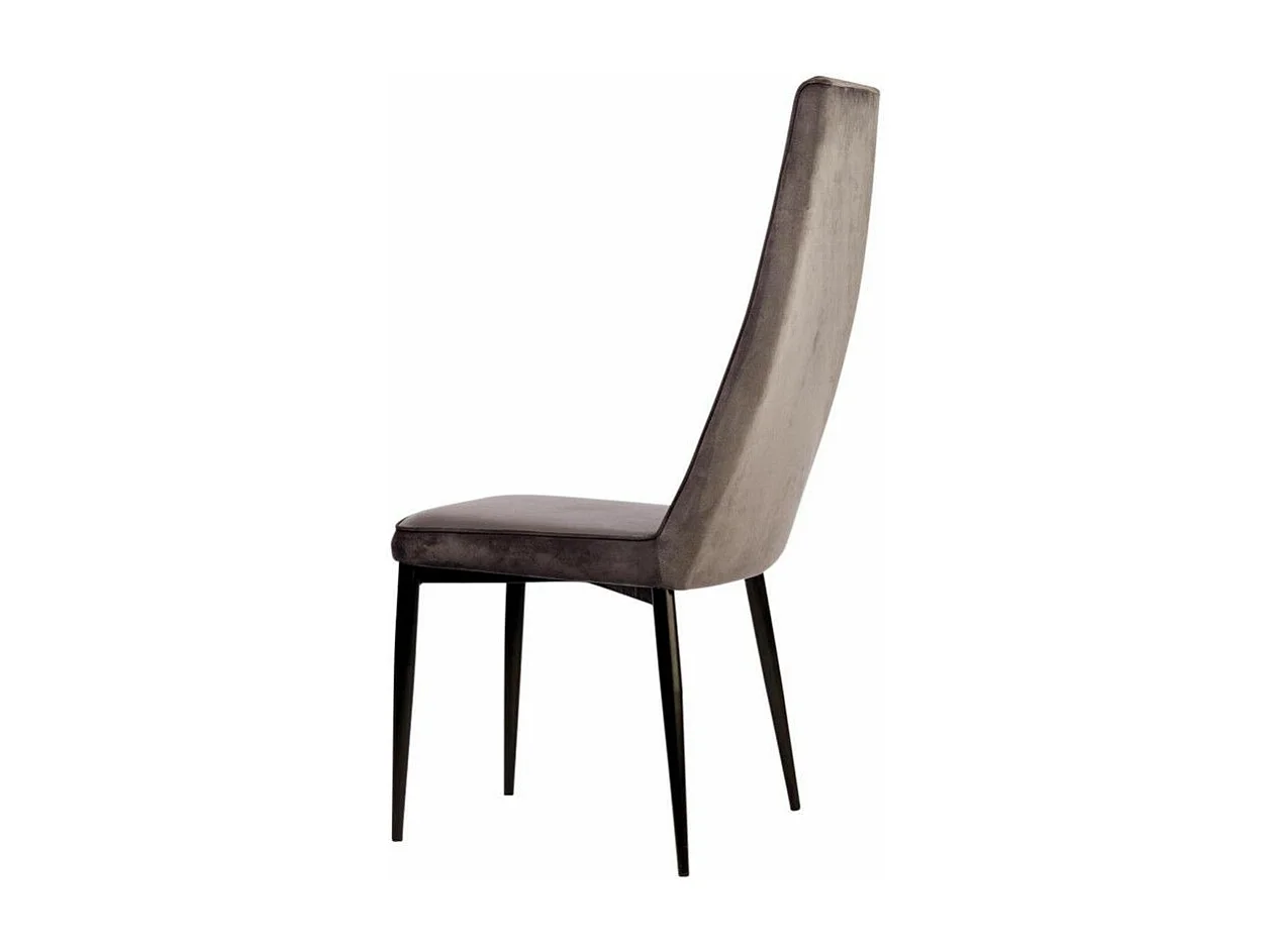 Lot de 4 Chaises en Velours "Morris" 107cm Gris