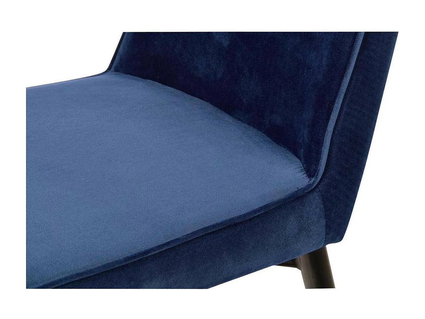 Blauw fluwelen stoel en zwarte poten Presta - Set van 4