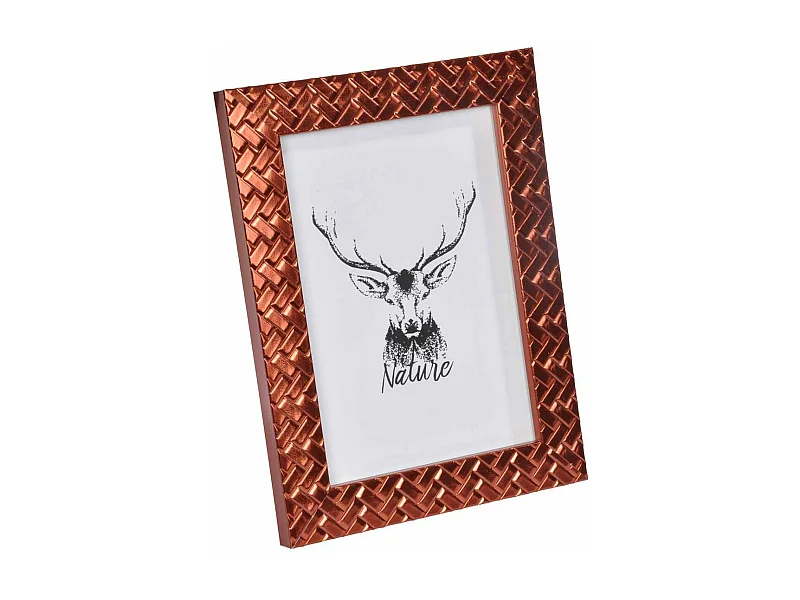 Cadre Photo Déco "Tressé" 24x30cm Cuivre