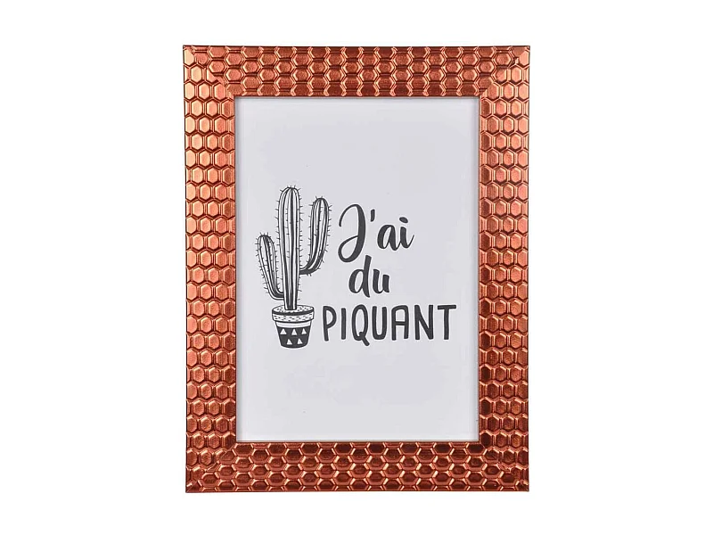 Cadre Photo Déco "Nid d'Abeilles" 18x24cm Cuivre