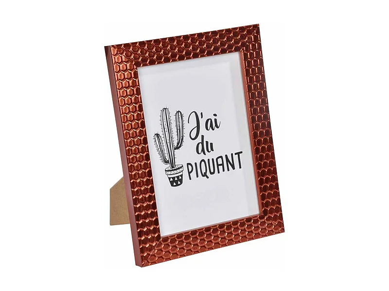 Cadre Photo Déco "Nid d'Abeilles" 18x24cm Cuivre