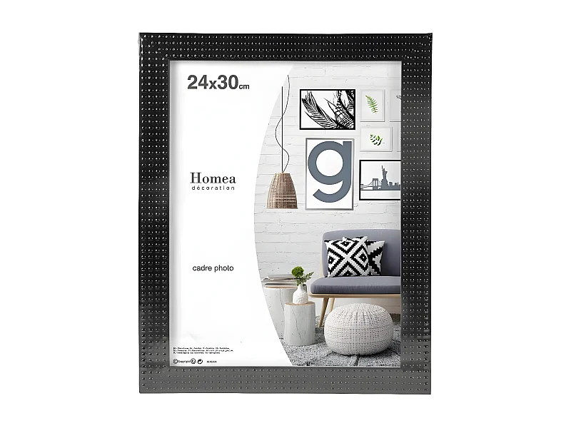 Cadre Photo Déco "Esprit Matière" 24x30cm Noir