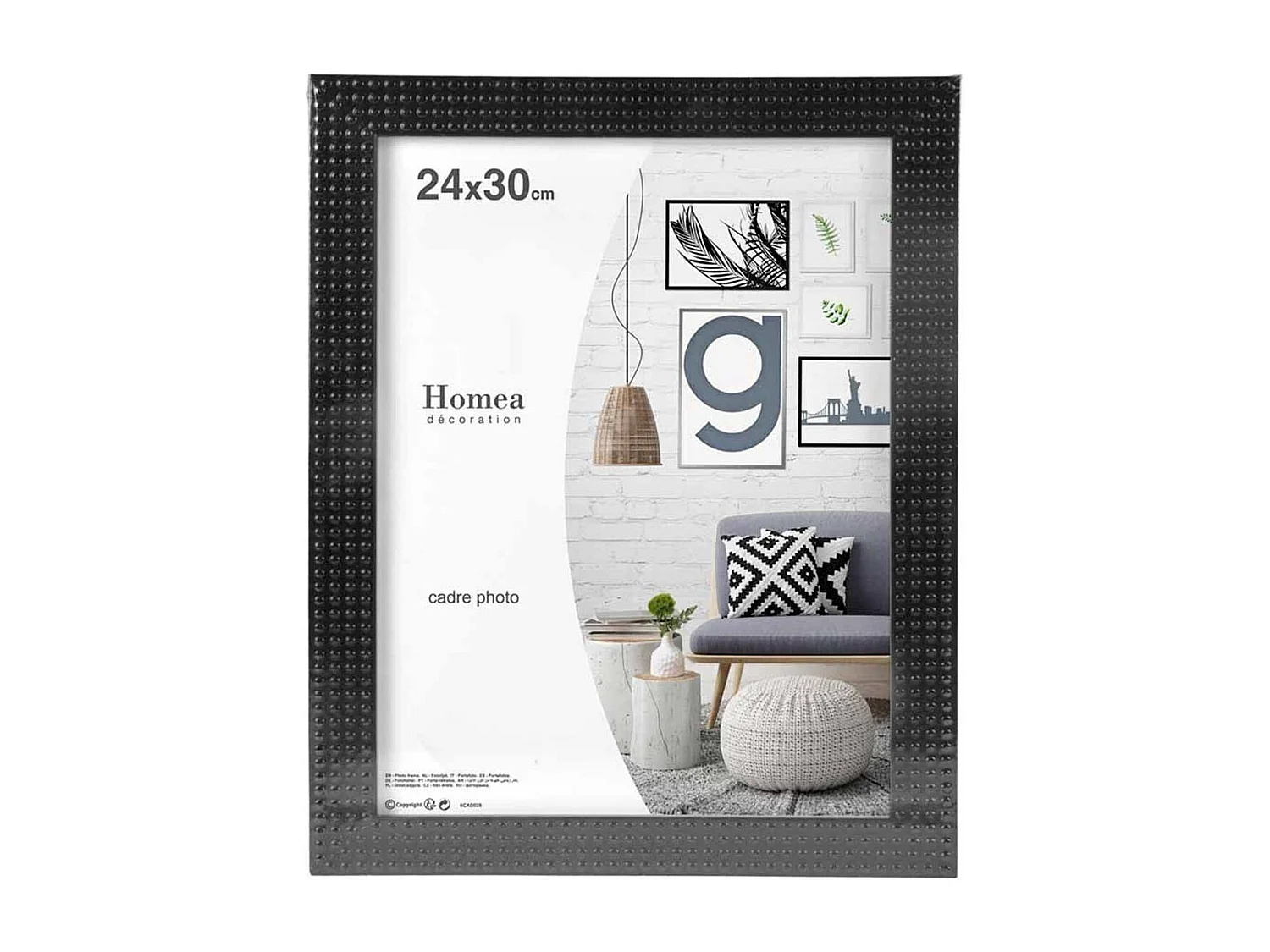 Cadre Photo Déco "Esprit Matière" 24x30cm Noir