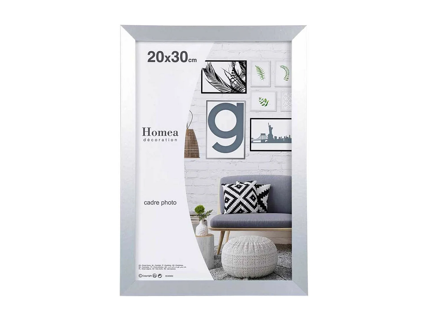 Cadre Photo Déco "Loft" 20x30cm Argent