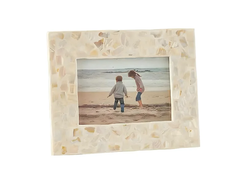 Cadre Photo en Bois Déco "Nuye" 10x15cm Ivoire