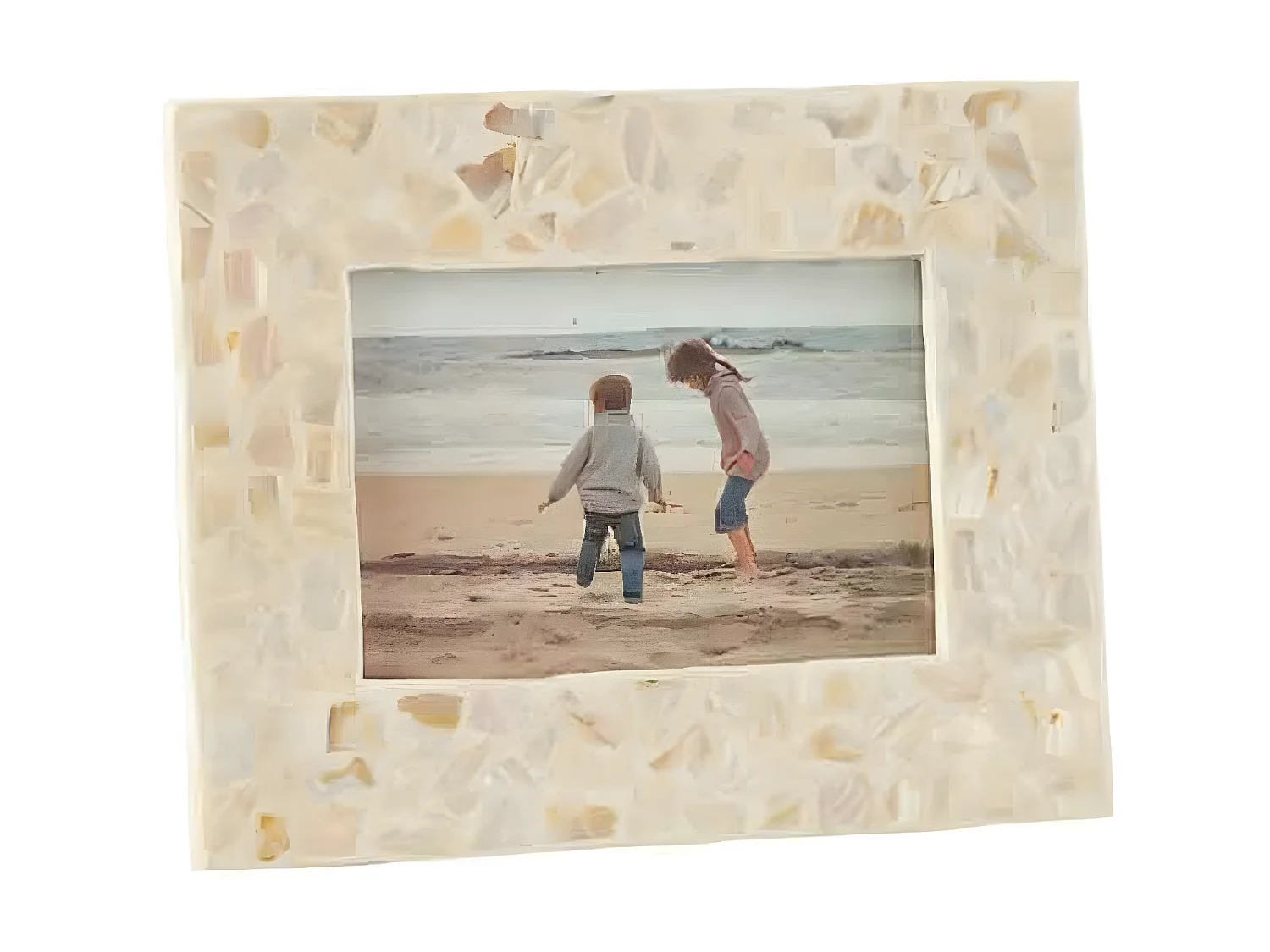 Cadre Photo en Bois Déco "Nuye" 10x15cm Ivoire