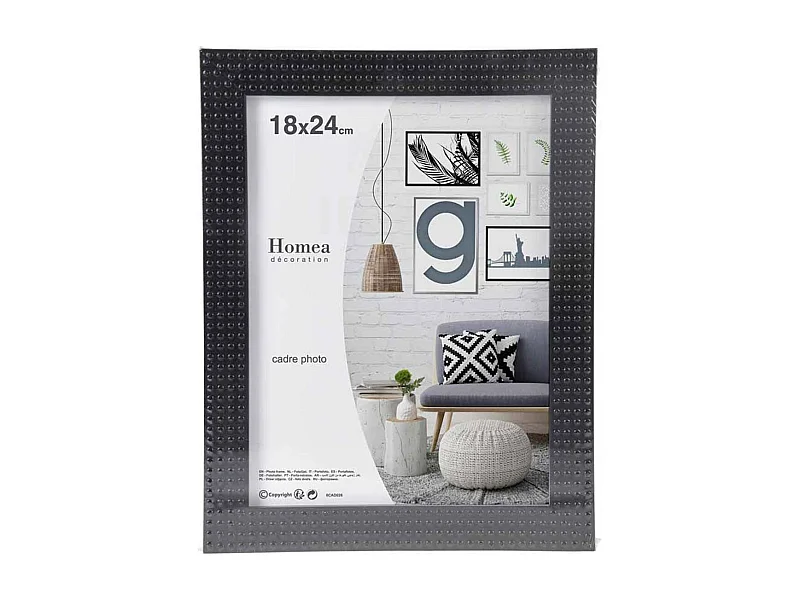 Cadre Photo Déco "Esprit Matière" 18x24cm Noir