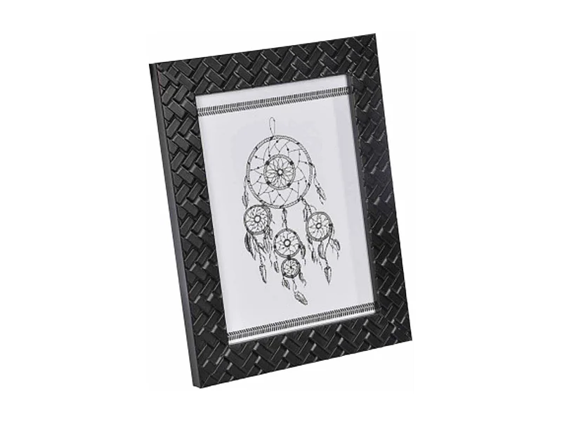 Cadre Photo Déco "Tressé" 24x30cm Noir