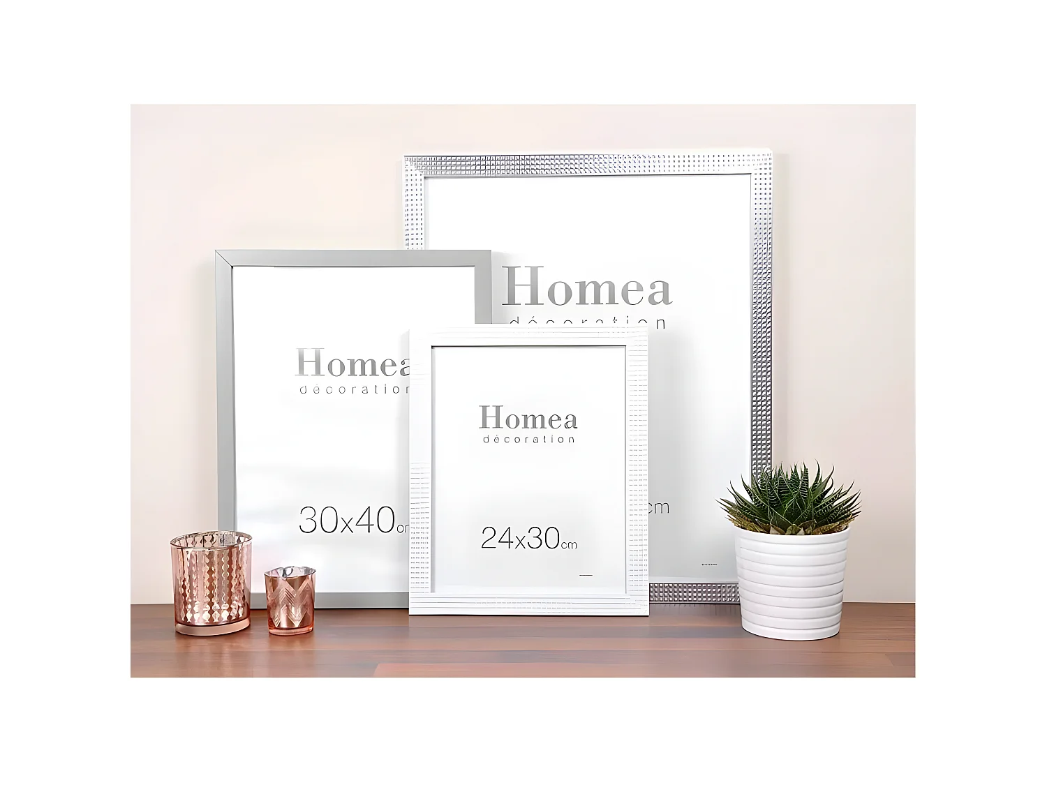 Cadre Photo Déco "Esprit Matière" 24x30cm Blanc