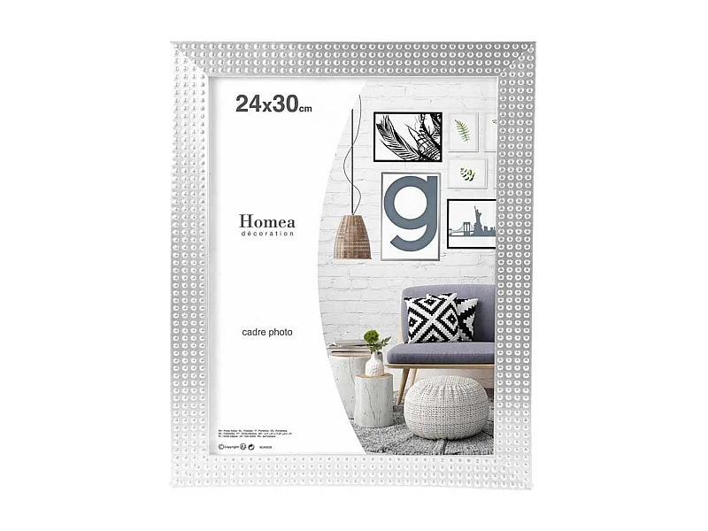 Cadre Photo Déco "Esprit Matière" 24x30cm Argent