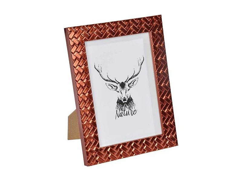 Cadre Photo Déco "Tressé" 18x24cm Cuivre