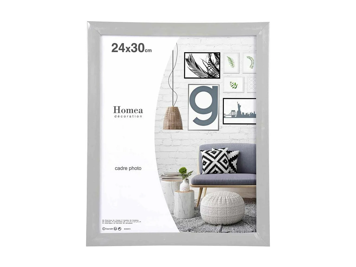 Cadre Photo Déco "Pep's" 24x30cm Gris