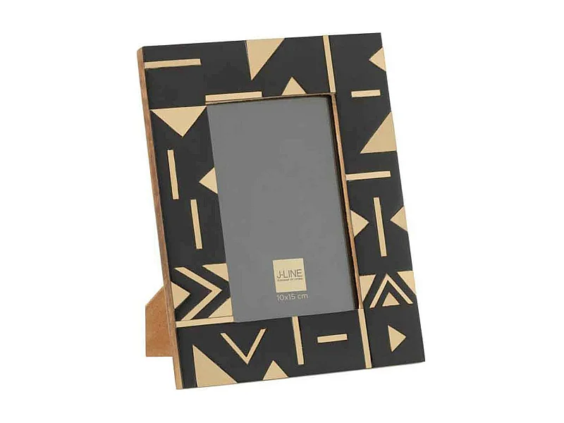 Cadre Photo Déco "Géométrique" 10x15cm Noir & Or