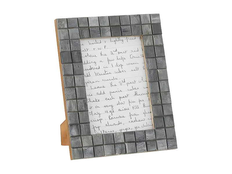 Cadre Photo Déco "Motif Carré" 13x18cm Gris