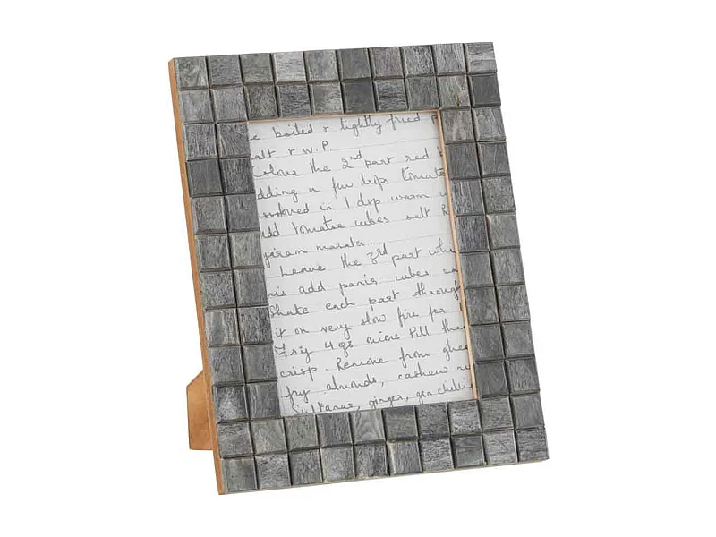 Cadre Photo Déco "Motif Carré" 13x18cm Gris