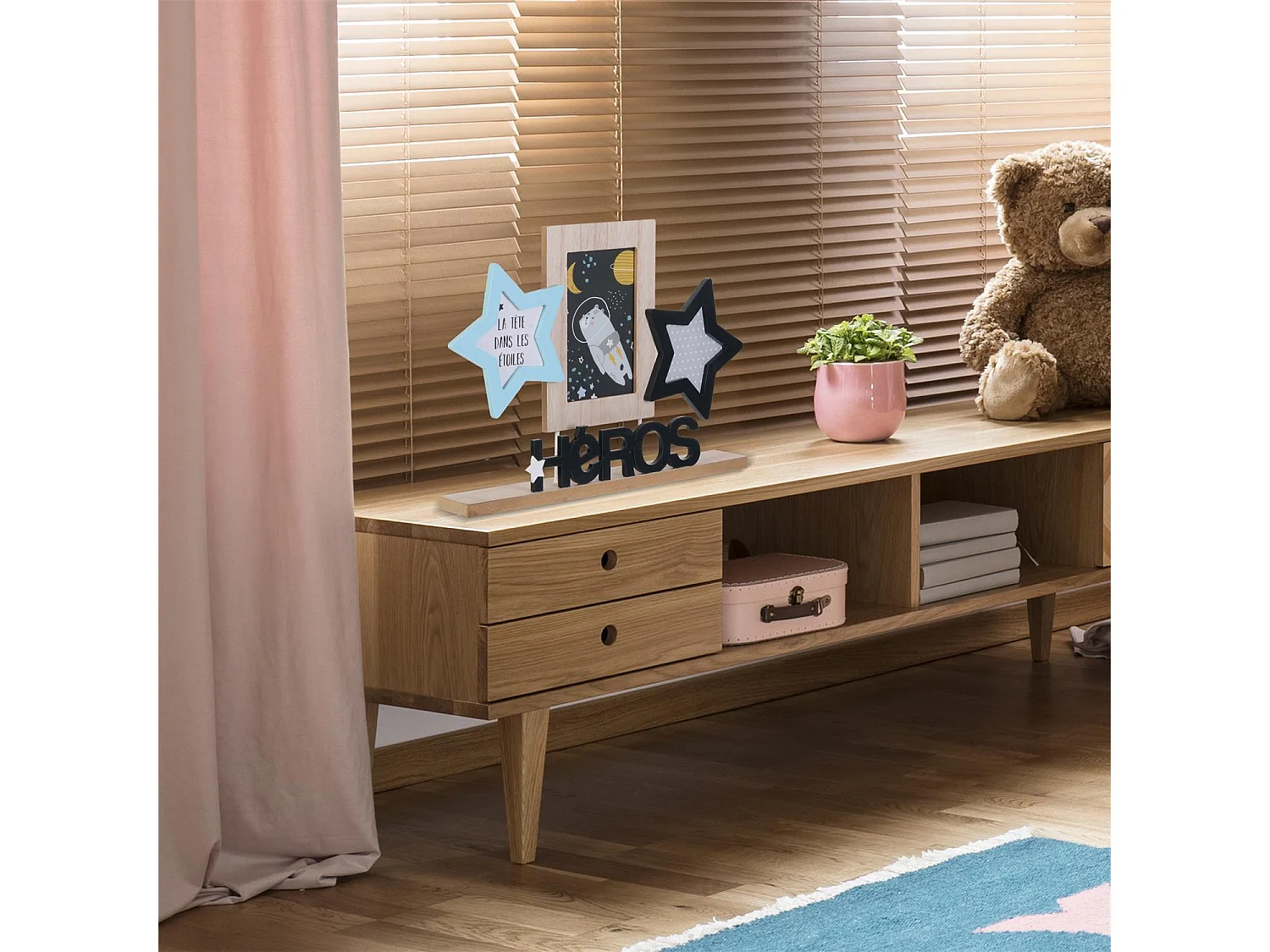 Pêle-Mêle 3 Photos "Héros Garçon" 36cm Bleu