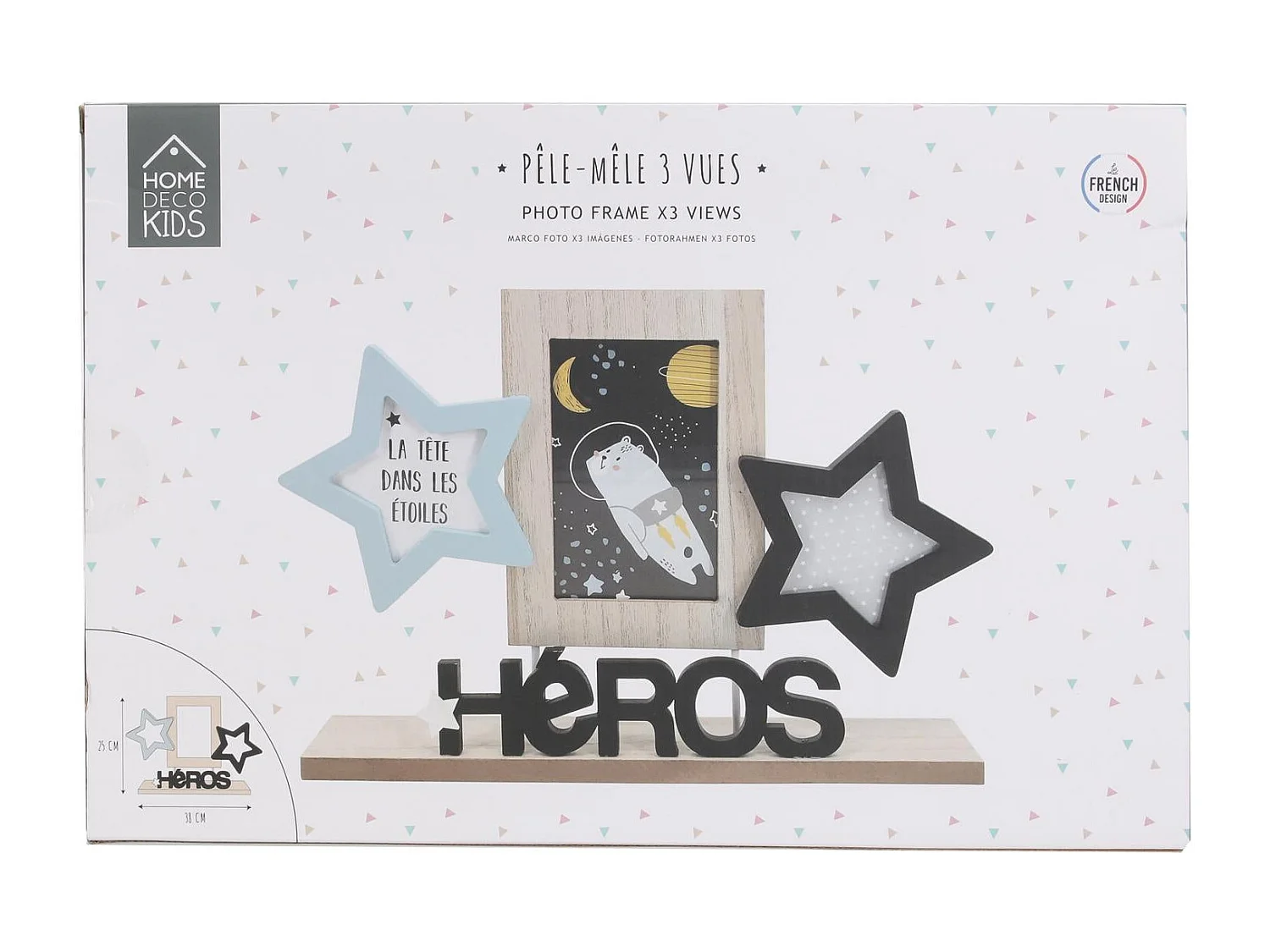 Pêle-Mêle 3 Photos "Héros Garçon" 36cm Bleu