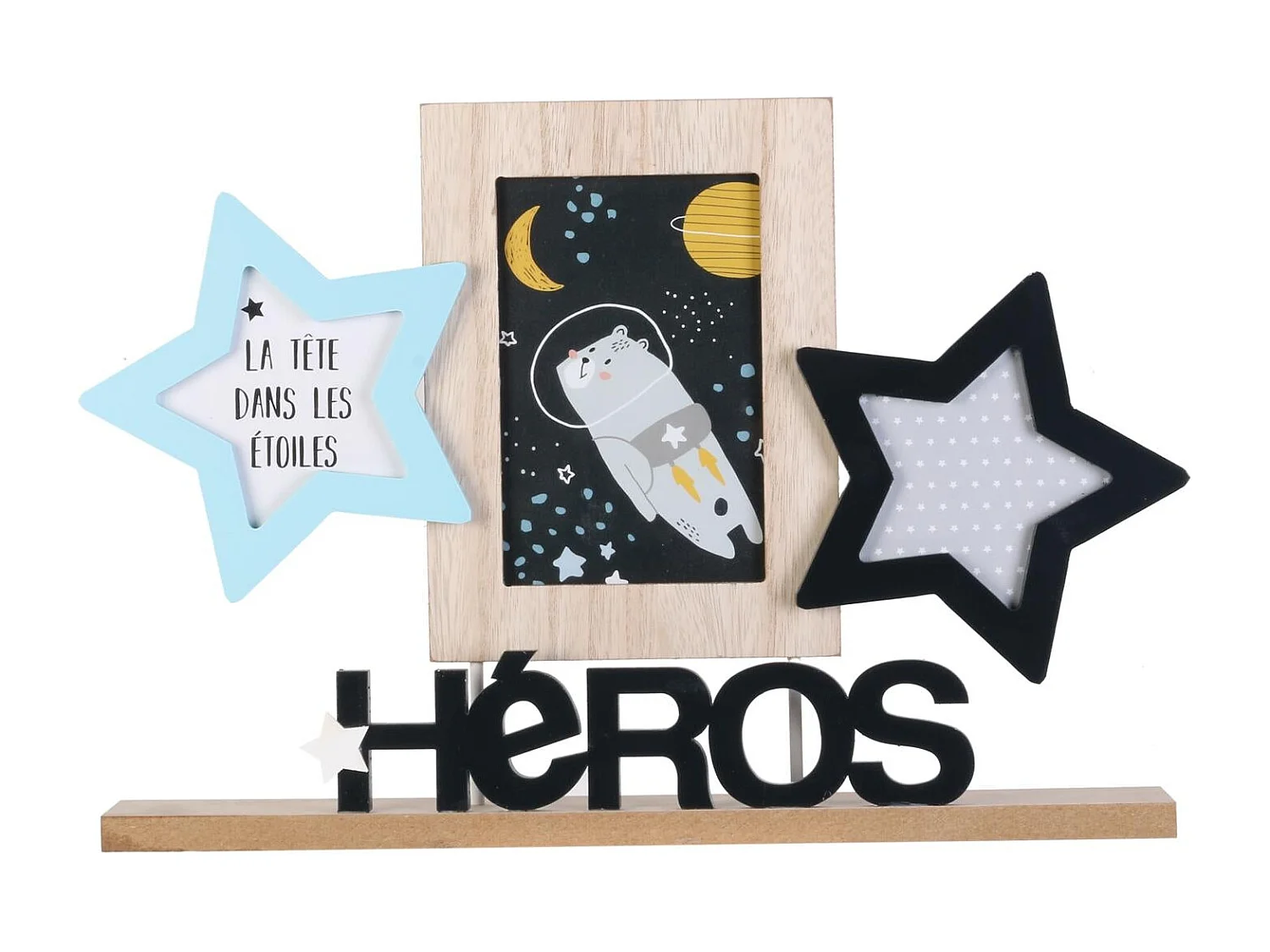 Pêle-Mêle 3 Photos "Héros Garçon" 36cm Bleu