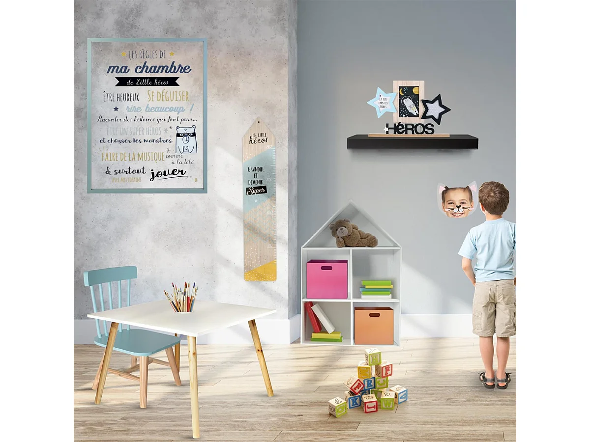 Pêle-Mêle 3 Photos "Héros Garçon" 36cm Bleu