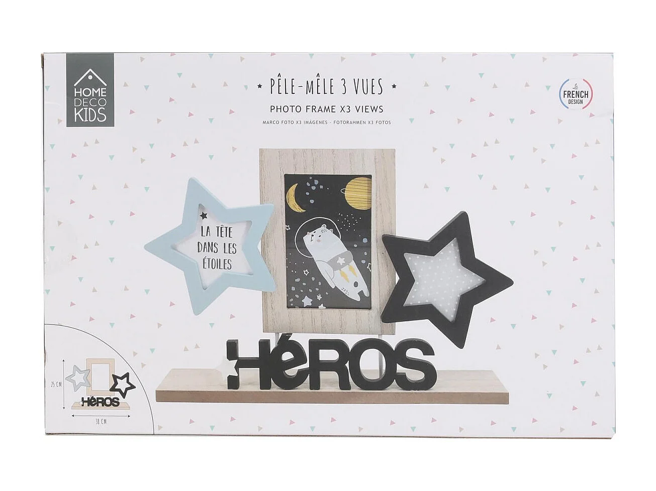 Pêle-Mêle 3 Photos "Héros Garçon" 36cm Bleu