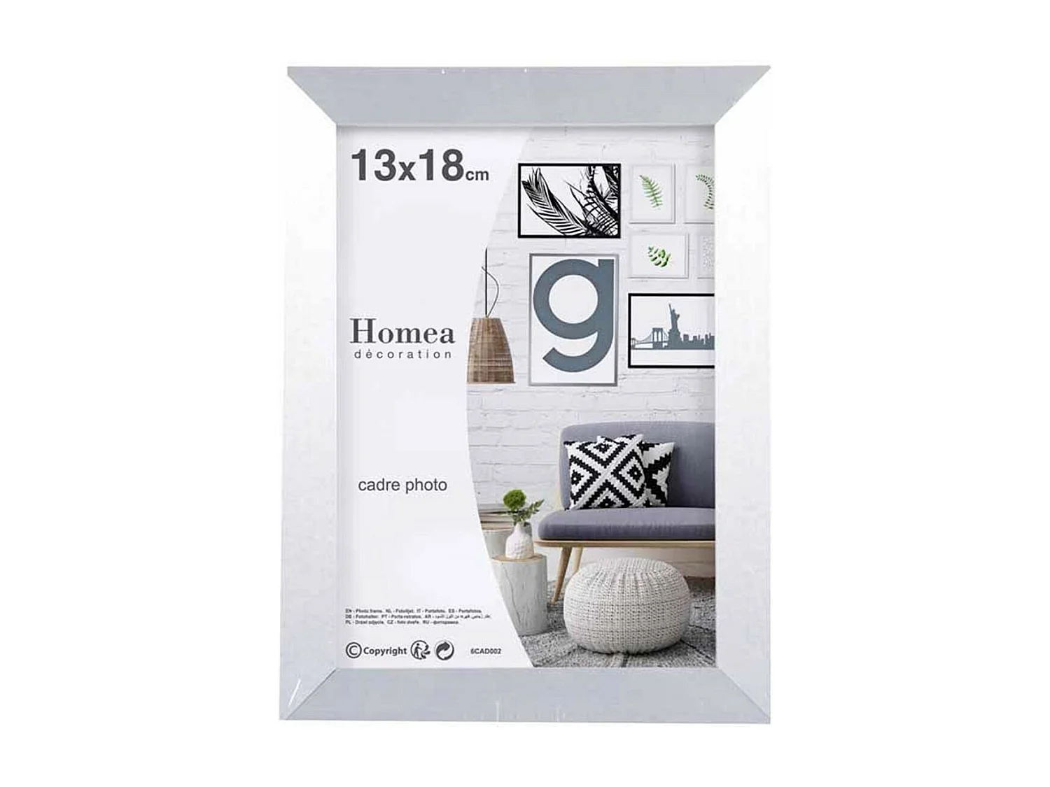 Cadre Photo Déco "Loft" 13x18cm Argent