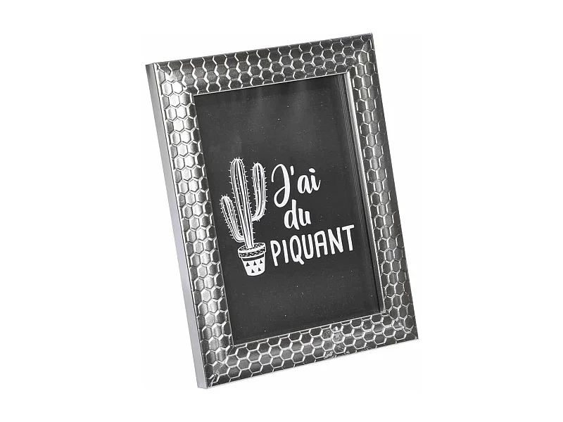 Cadre Photo Déco "Nid d'Abeilles" 24x30cm Argent
