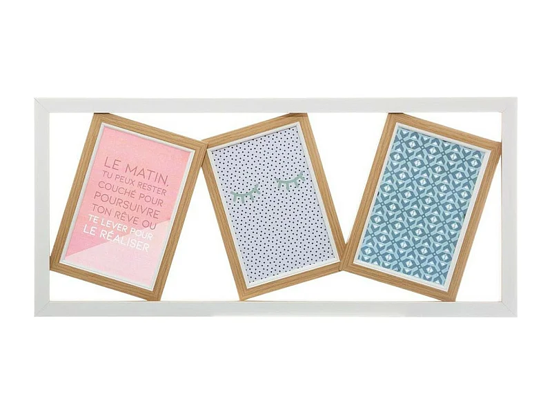 Pêle Mêle 3 Photos "Folie" 49cm Multicolore