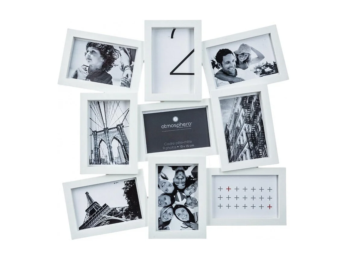 Pêle-Mêle 9 Photos"Incliné" Blanc