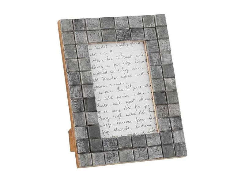 Cadre Photo Déco "Motif Carré" 10x15cm Gris