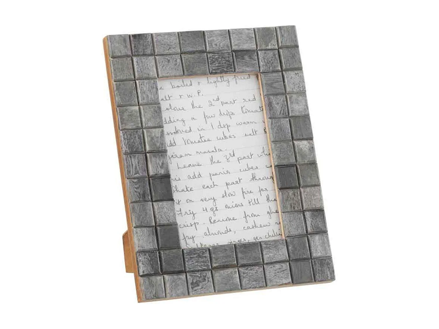 Cadre Photo Déco "Motif Carré" 10x15cm Gris