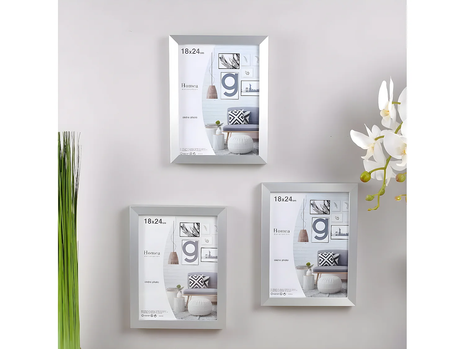 Cadre Photo Déco "Loft" 18x24cm Argent