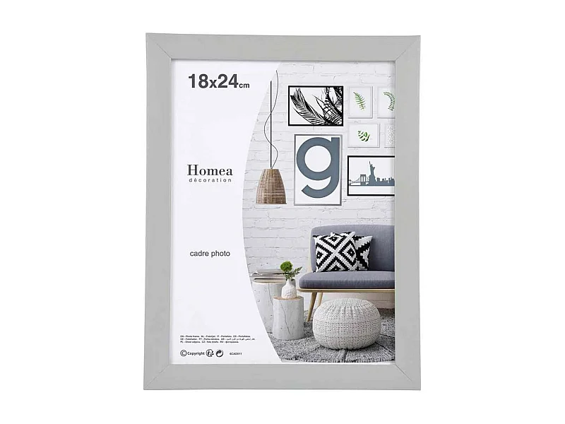 Cadre Photo Déco "Pep's" 18x24cm Gris