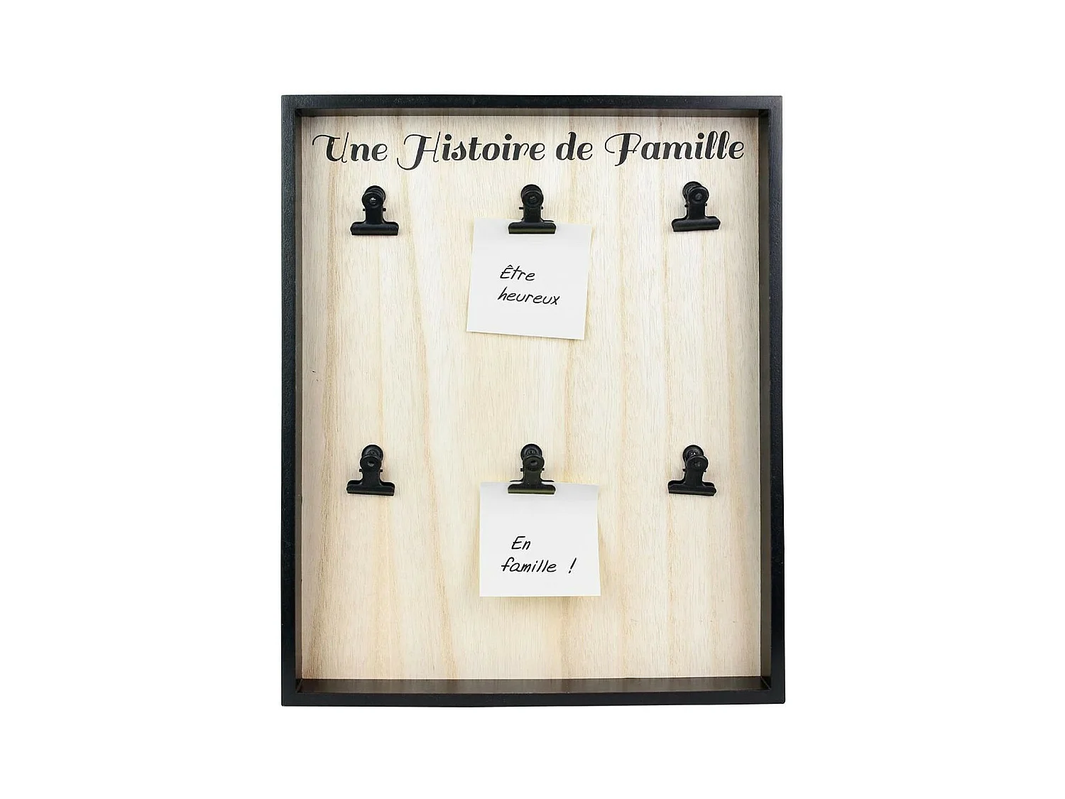 Porte Photo 6 Pinces "Clipboard" 38cm Noir