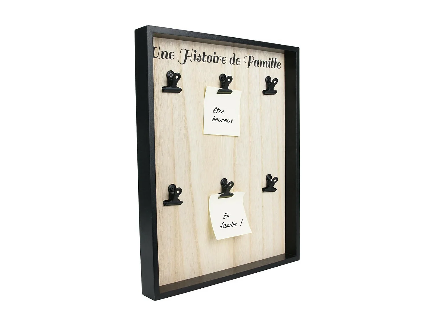 Porte Photo 6 Pinces "Clipboard" 38cm Noir